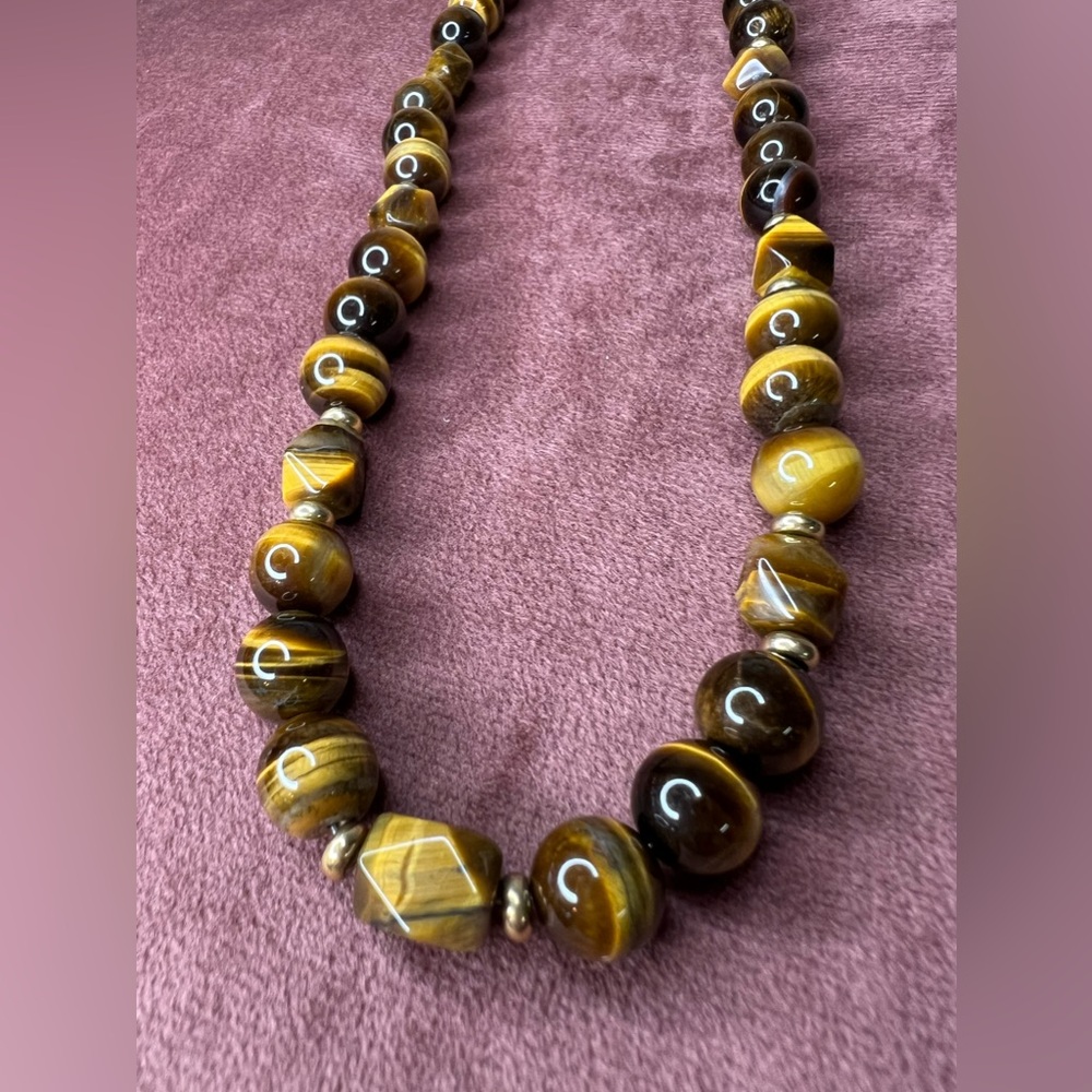 Tigers eye gemstone necklace